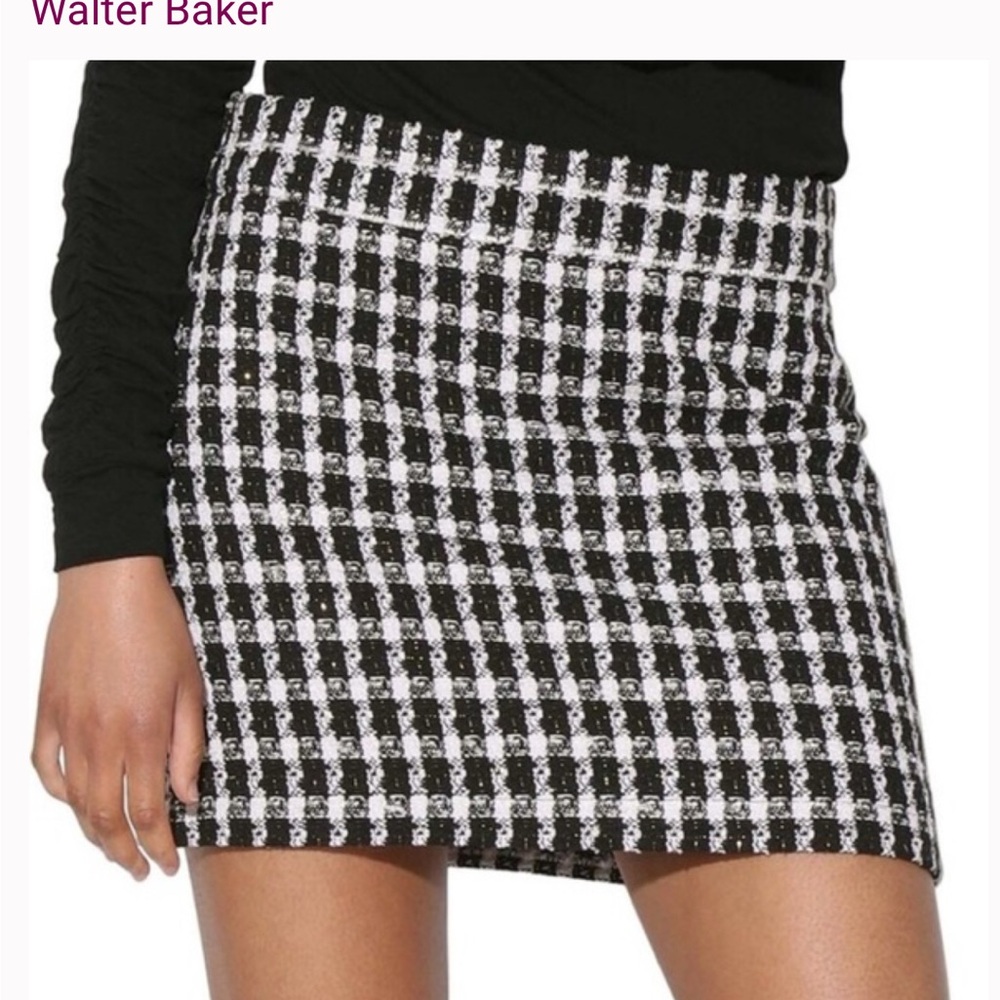 Walter Baker Daria Domino Tweed Mini Skirt